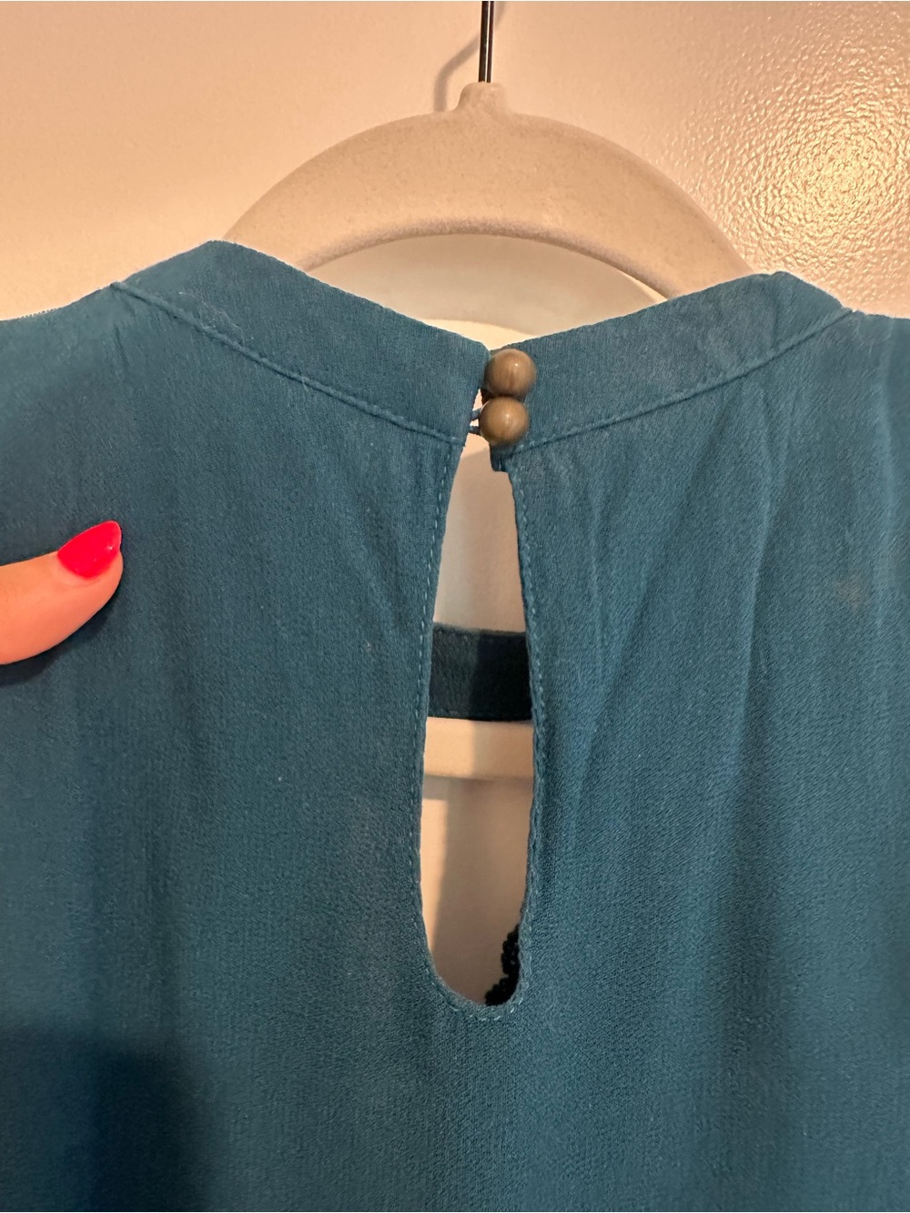 Teal Lace Sleeveless Dress - Picture 6 of 7